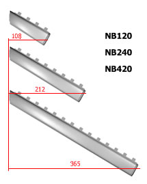 Brackets & Supports - Notched Hanging Brackets (NB) image shown in three different sizes